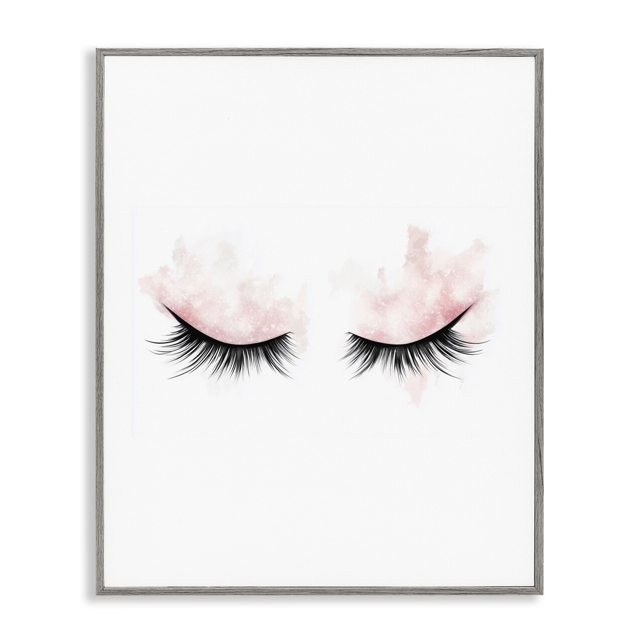 Stupell Industries Pastel Pink Makeup & Lashes Framed Giclee, design by Christine Simpson Art